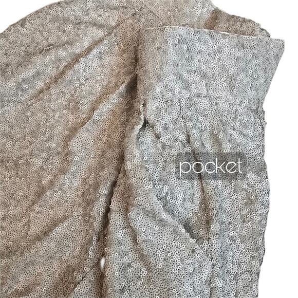 H&M Matte Sequin Beige Champaign Paper Bag Pants Sz. 6. - Picture 9 of 10